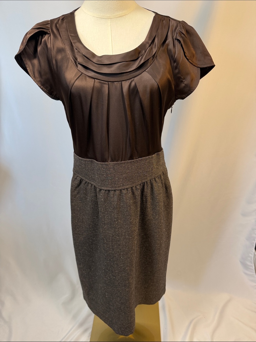 NWOT The Limited collectionBrown Two-Tone Midi Pencil Skirt Dress